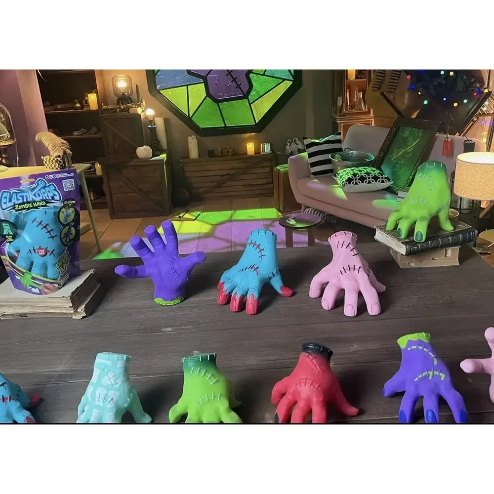 Halloween Squish Zombie Hand Sand Filled Stress Relief GLOWS IN DARK